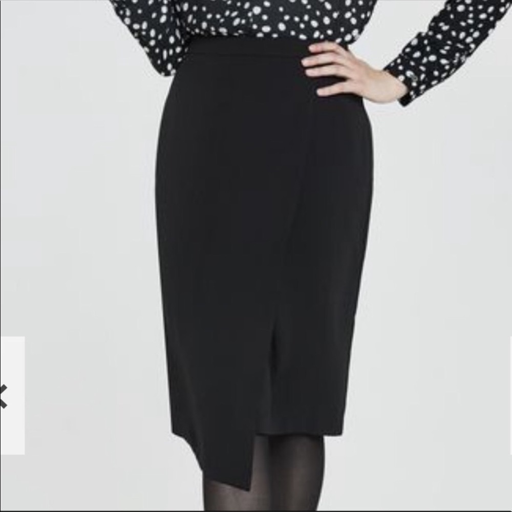 Long Tall Sally black asymmetrical hem midi skirt